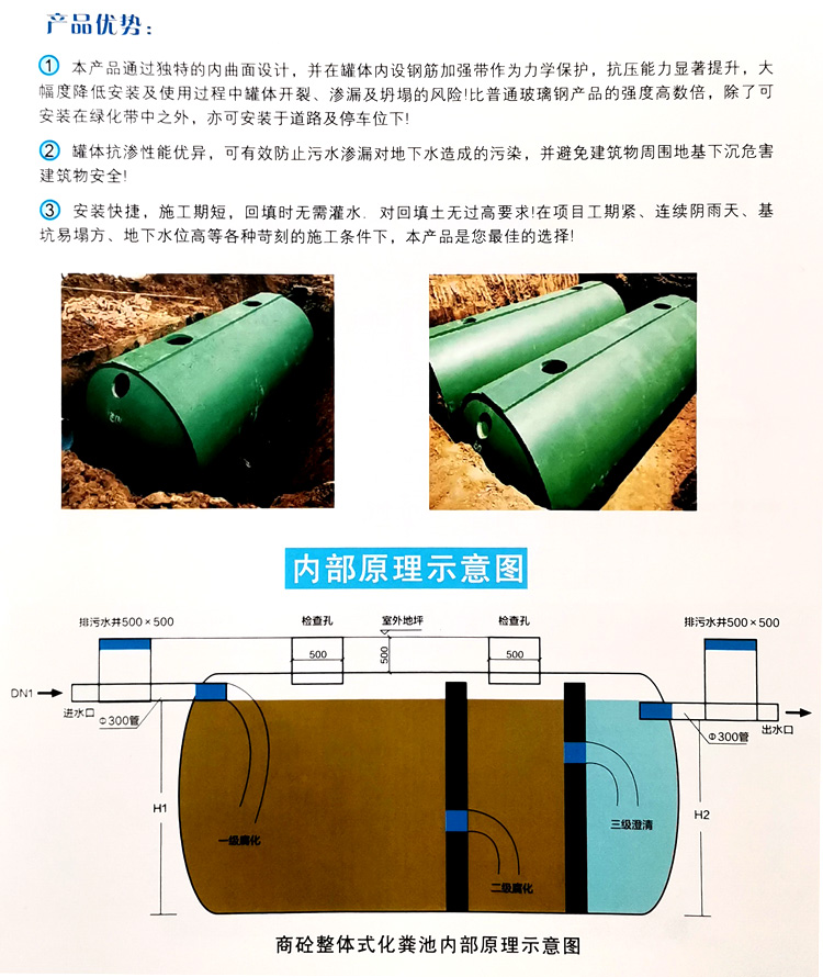 长安玻璃钢化粪池